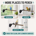 2 PCS Parrot Perch Stand, Movable Perch Stand Bird Training Set, Wood Parrot Perch Stand with Strong Suction Cup for Coc