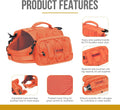 OneTigris Dog Backpack for Medium & Large Dogs, Mammoth Nylon Dog Pack Tactical Backpack Harness with Side Pockets for H