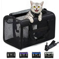 Conlun Cat Carrier Bag,Soft-Sided Pet Carriers for Dogs with 4-Sided Mesh,Airline Approved Cat Transport Carrier for Small&Medium Cats Kitten Puppy Up to 15Lb,Collapsible Cat Travel Carrier-M,Black