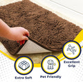 Muddy Mat® 2-Piece Brown Medium 30"X19" AS-SEEN-ON-TV Highly Absorbent Microfiber Door Mat, Bath Mat and Pet Rug, Non Sl