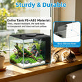DaToo 1 Gallon Fish Tank Betta Fish Tank Small Nano Aquarium Starter Kit with LED Lighting and Water Filter Pump System