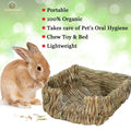 SunGrow Portable Grass Bed for Rabbits, Handmade and Washable Basket, Chew Toy, Easy to Dry, Sleeping, Chewing, Nesting 