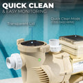 XtremepowerUS SuperFlow Variable Speed High-Flo Pool Pump In-Ground Swimming Pool Energy Efficient 230V, 1-1/2” & 2” Ada