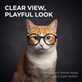 Black Pet Dog Cute Glasses Clear Lens Retro Glasses Photo Props Transparent Cat Sun Glasses for Small Dogs Cats Cosplay Costume Dog Sunglasses