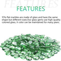 YIYA Green Flat Marble Decorative Beads Glass Gems for Home Decoration Vase Filler Fish Tank Bottom Decoration (About 1.