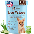 Natural Dog Company Dog Eye Wipes for Tear Stains & Eye Discharge, 100 Count – Gentle Eye Cleaning Wipes for Dogs with Aloe Vera & Witch Hazel, Removes Buildup & Eyes Gunk