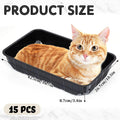 Tessco for you 15 Pcs Disposable Plastic Litter Box for Cats, Portable Tray