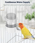 Pawfly 4 Pcs Bird Water Dispenser, Cage Accessories for Parrot & Hamster, Bird Feeder for Cage, White & Blue Waterer for
