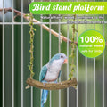 Hiwzitar Natural Wood Bird Swing Perch with Decorative Leaves - 7.1" Durable Bird Stand Platform Toy for Cage, Hanging Budgie Parakeet Hammock Accessories for Lovebirds, Cockatiels, Conures, Finches