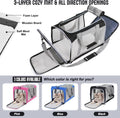 TIYOLAT Pet Carrier for Large Cats of 20 Lbs, Collapsible Carrier Bag for Big Cat or 2 Kittens,Soft Sided Puppy Carrier with Sturdy Travel Transport Strap, Adequate Ventilation, 4 Mesh Windows (Black)