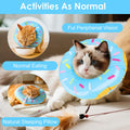 Hpmjz Cat Cone Collar Adjustable Cat Recovery Collar Soft Cone Cute Cats Collars After Surgery Kitten Recovery Cones to Stop Licking Pet Elizabethan Collars for Cats Kittens and Puppies（Blue）