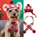 Dog Hat & Scarf Set, Dog Knitted Hat Pet Christmas Winter Warm Caps Cute Accessories Neck Ear Warmer Hood Warm Scarf Par