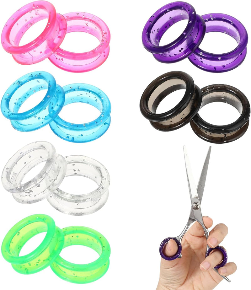 12 PCS Scissors Finger Rings Soft Silicone Scissors for Pet Grooming Scissors Accessories for Animal Hair Cutting Thumb 