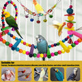 Parakeet Toys,7 Pcs Colorful Bird Toys for Parakeets,Pet Bird Cage Hammock Swing Climbing Ladders Chewing Toy Mirror Hanging Bell Wooden Perch for Budgerigar,Conures, Love Birds,etc