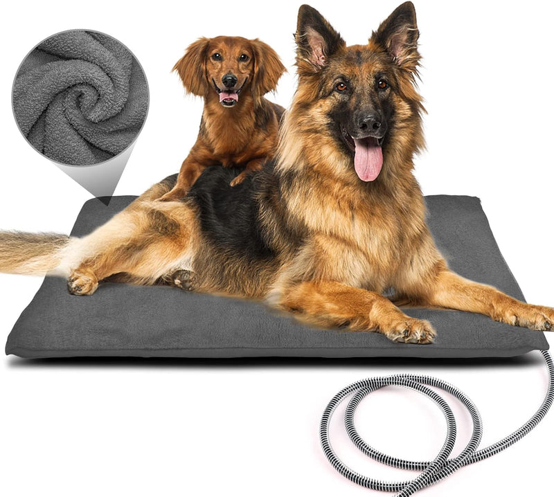 PETNF Outdoor Heated Pet Bed with Waterproof Cover,Pet Heating Pads for Dog,Soft Electric Blanket Auto Temperature Contr