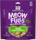 Stella & Chewy's Meowfulls Freeze Dried Cat Treats - Turkey & Duck Recipe - Raw Protein with Probiotics & Salmon Oil - 1