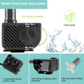 hygger Ultra Quiet 53GPH (200L/H, 3W) Submersible Mini Water Pump Comes with 2 Nozzles, for Aquariums, Fish Tank, Founta