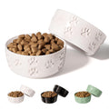 Ceramic Dog Bowl Set of 2 with Anti-Skid Base - 5.5" Wide x 2" Tall Ceramic Dog Bowls for Small Dogs - 2 Cup Capacity Food and Water Bowls for Dogs - Rubber Bottom Pet Bowl Set of 2 for Small Pets