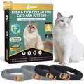 YOTANGO 4 Pack Flea Collar for Cats, 32 Months Flea and Tick Prevention for Cats, Waterproof Cat Flea Collar, Cat Flea and Tick Treatment, Adjustable Flea and Tick Collar for Cats Kittens-Black&Gray