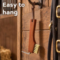 Horse Hoof Pick, Stiff Bristled Brass Wire Brush with Wooden Grip