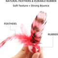 ZAYLUMO Feather Chase & Fetch Balls for Indoor Cats – 5 Pack Durable Rubber Cat Toys with Natural Feathers, Interactive Exercise & Hunting Play, Bouncy Balls for Active Kittens and Adult Cats