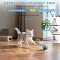 2.36 Inches Large Cat Toys Ball - Won’t Get Stuck, [Newly Upgraded] Sound & Motion-Activated, 2 Speed Fast/Slow Settings Automatic Interactive Cat Toy for Indoor Cats with 5 Tails Rechargeable - Gray