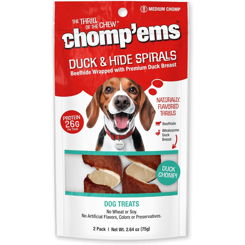 Chomp’ems Premium Beefhide Chews for Dogs, 2 Chews