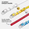 Soft Leather Cat Collar with Safety Elastic Strap