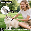 Professional 3PCS Self Cleaning Slicker Brush & Pet Grooming Rake & Flea Comb for Dogs,Cats and Horses | Double-Sided De