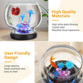 hygger 0.5 Gallon/1 Gallon Glass Fish Bowl with LED Light and Decor, Small Round Betta Fish Tank Goldfish Bowl, Round Cl