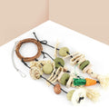 Bissap Bunny Chew Toy, Rabbits Cage Hanging Chew Toys and Treats Grapevine Wreaths Rattan Ring with Snacks for Guinea Pi