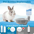 VANNON Gravity Pet Water Bowl, 16oz Anti-Splash Crate Dispenser, Grey
