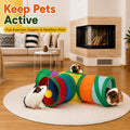 Rypet Guinea Pig Tunnel Hideout 3-Way Collapsible Small Pet Tubes, Rainbow