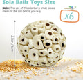PINVNBY 6 Pack Small Sola Balls Bird Toys Soft & Chewable Bird Chew Ball 2.36" Natural Sola Plant Lightweight Shred Toy for Parakeet Cockatiel Lovebird Budgie and Similar Sizes Pets