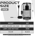 VIHOSE 1 Pcs Reptile Heat Lamp Guard Anti Scald, 4 Inch, Black, Black