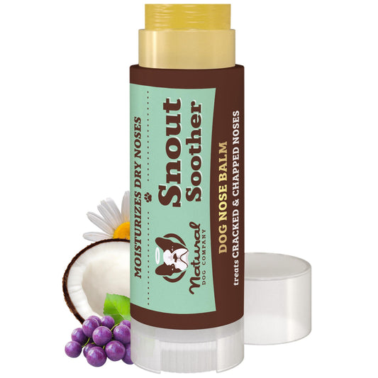 Natural Dog Company Snout Soother Dog Nose Balm – Moisturizing Care for Dry, Crusty, Cracked Noses with Coconut Oil & Shea Butter, Lick Safe Dog Snout Balm for All Breeds – 0.15 oz Travel Stick