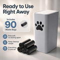 Pethiy Dog Poop Trash Can with Lid, 10L / 2.6 Gal Dog Poop Trash Can Indoor Pet Waste Bin with 90 Trash Bags, Wide Openi