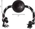 KONG Extreme Ball with Rope, Rubber Fetch Toy, Black, for Large Dogs