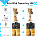 Dog Grooming Vacuum Kit, 5-in-1 Pet Hair Vacuum with Clipper