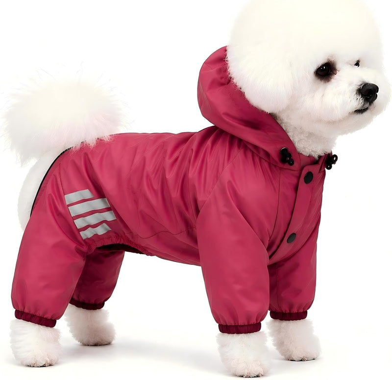Dog Raincoat, Waterproof Small Medium Dogs Rain Jacket with Hood