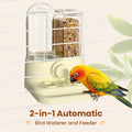 2-in-1 Automatic No Mess Bird Feeder & Gravity Waterer Dispenser for Cage