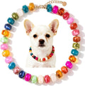 Chunky Beaded Necklace for Dog Cat Colorful Resin Bead Necklaces