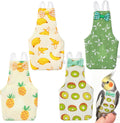4 Pcs Bird Diaper Set, Reusable Parrot Flight Suit with Waterproof Inner Layer, Adjustable and Comfortable for Parakeet 