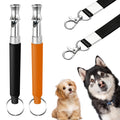Irilatrue 2 Pack Dog Whistle Set, Adjustable Ultrasonic Silent Dog Training Whistle with Lanyard for Stop Barking & Recall (Black & Orange)