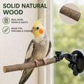 2 PCS Parrot Perch Stand, Movable Perch Stand Bird Training Set, Wood Parrot Perch Stand with Strong Suction Cup for Coc
