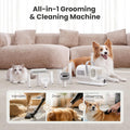 Pecute Dog Grooming Vacuum & Clipper, 7-in-1 Kit for Home Grooming, 10000Pa Low Noise (55dB) Dog Vacuum for Heavy Shedding Season, Adjustable Suction & Temp, 1.7L Dust Cup