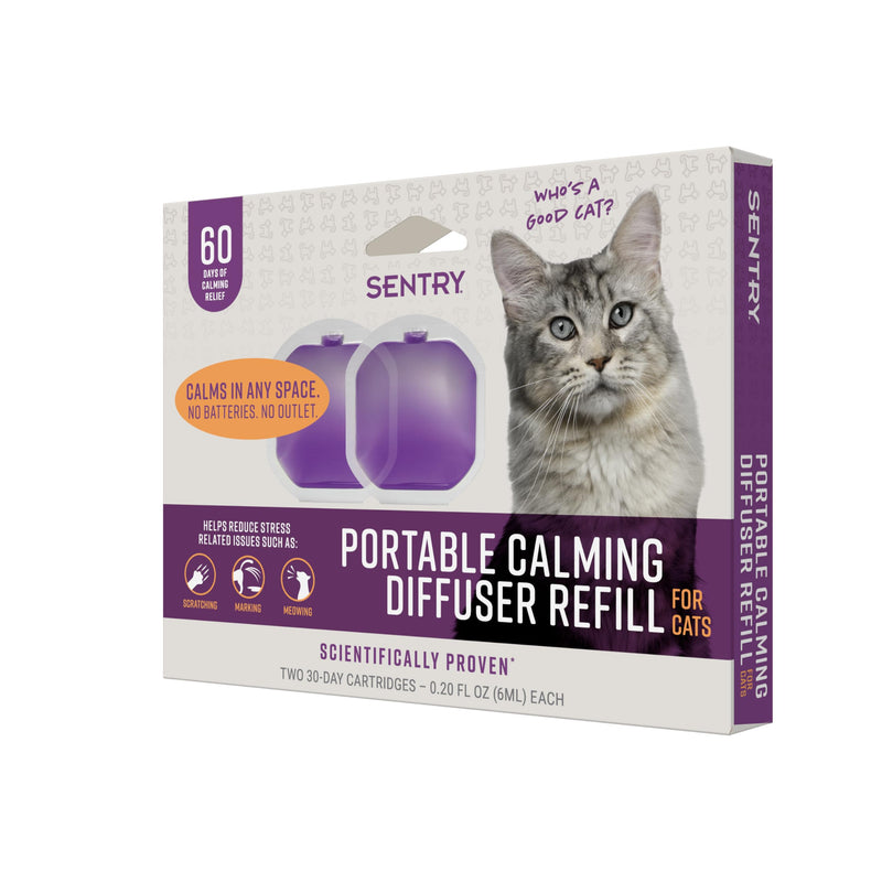 Sentry Behavior Portable Calming Diffuser Refill for Cats, Reduces Response to Normal Stress and Bad Behavior with Calming Phereomones, Easy-to-use Portable Design, 60 Day Release