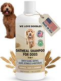 5-in-1 Premium Oatmeal Shampoo for Dogs, Gentle for Itchy & Sensitive Skin, Provides Itch Relief, Hypoallergenic & Soothing for Dry Skin, Moisturizing Anti-Itch, Made in USA, 16 oz [We Love Doodles]