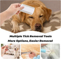 43Pcs Tick Removal Tool Set for Dogs, Cats and Pets, Stainless Steel Tick Tweezers, Tick Puller Hooks, Tick Card, Fine-T