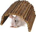 kathson Wooden Hamster Bridge,Guinea Pig Wood Ladder Bendable Tunnel Hideout Hut Small Animal Climbing Toys for Ferret H
